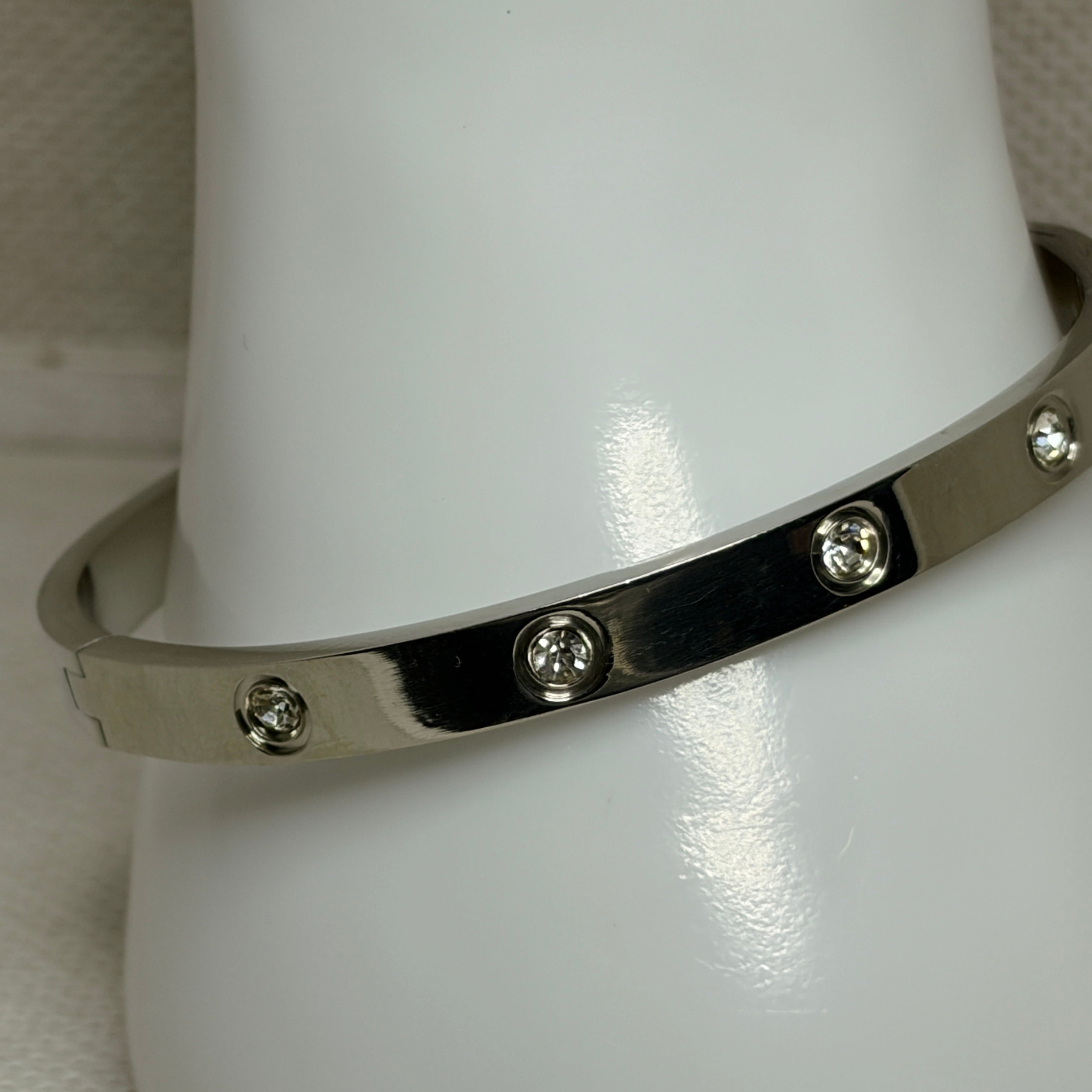 Pulsera rígida - imitación diamantes