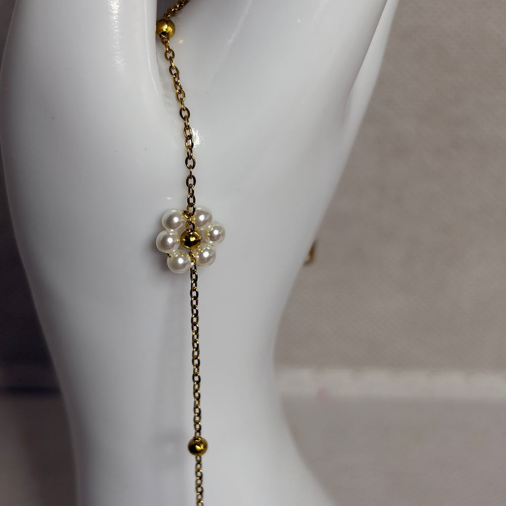 Pulsera flor perlas