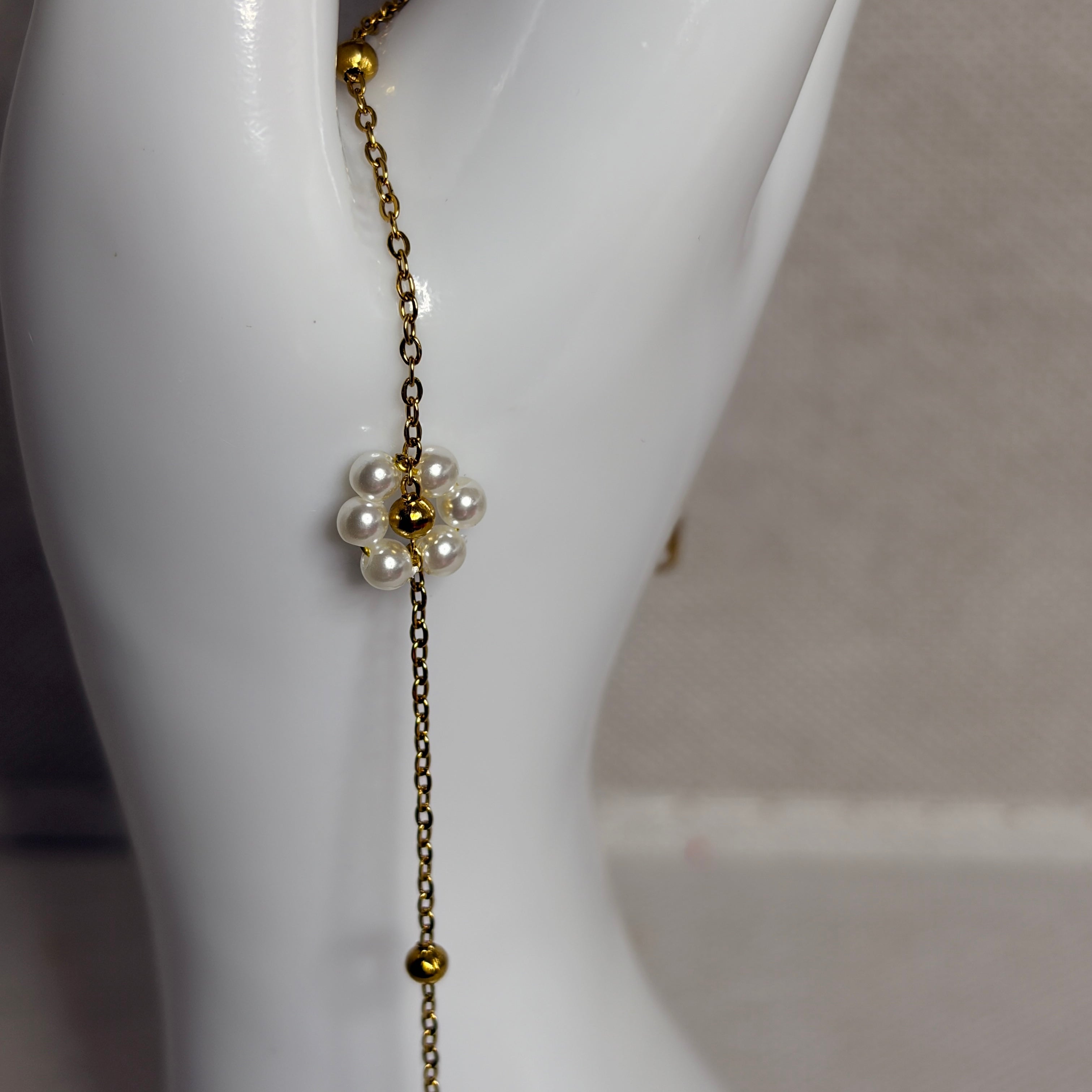 Pulsera flor perlas