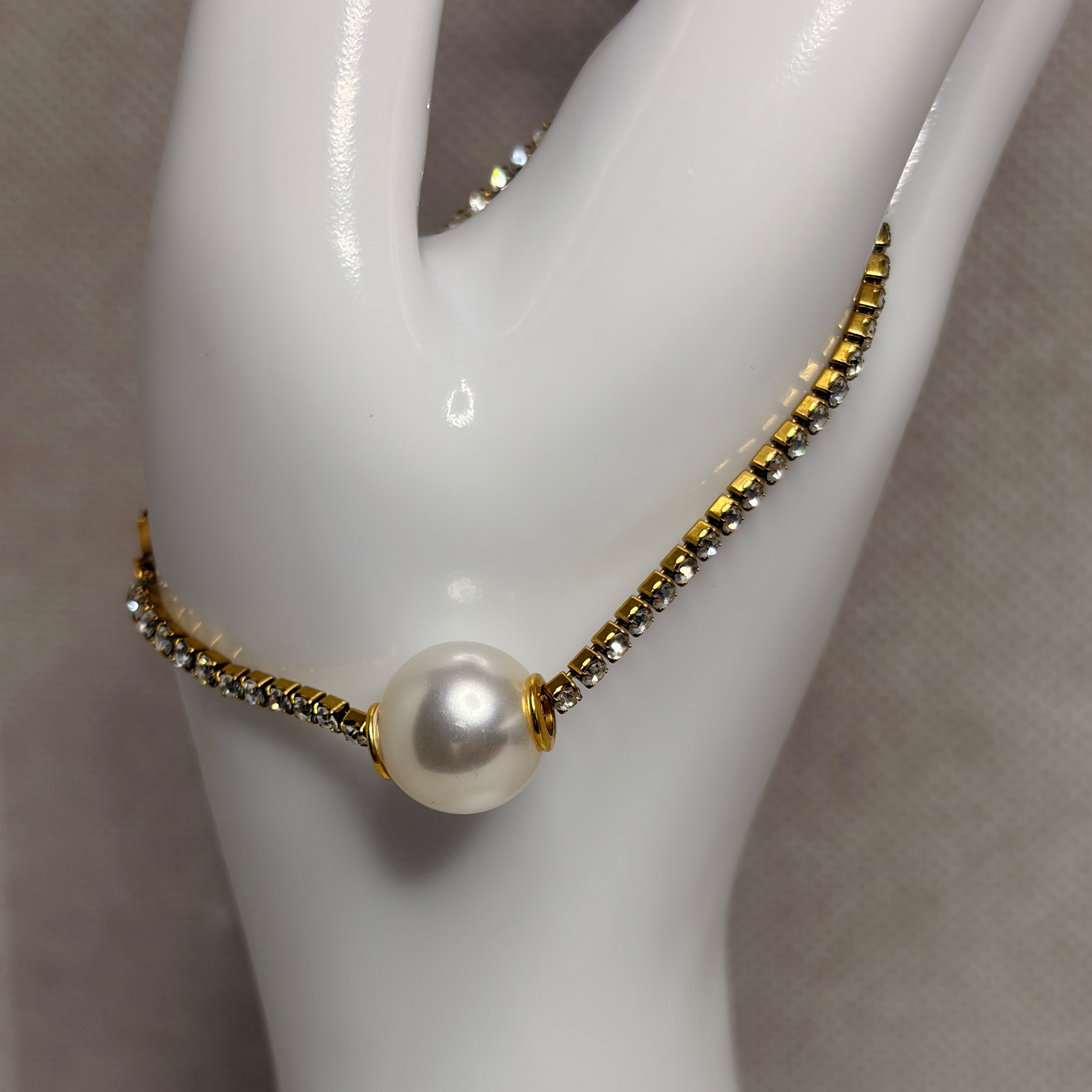 Pulsera tenis con perla