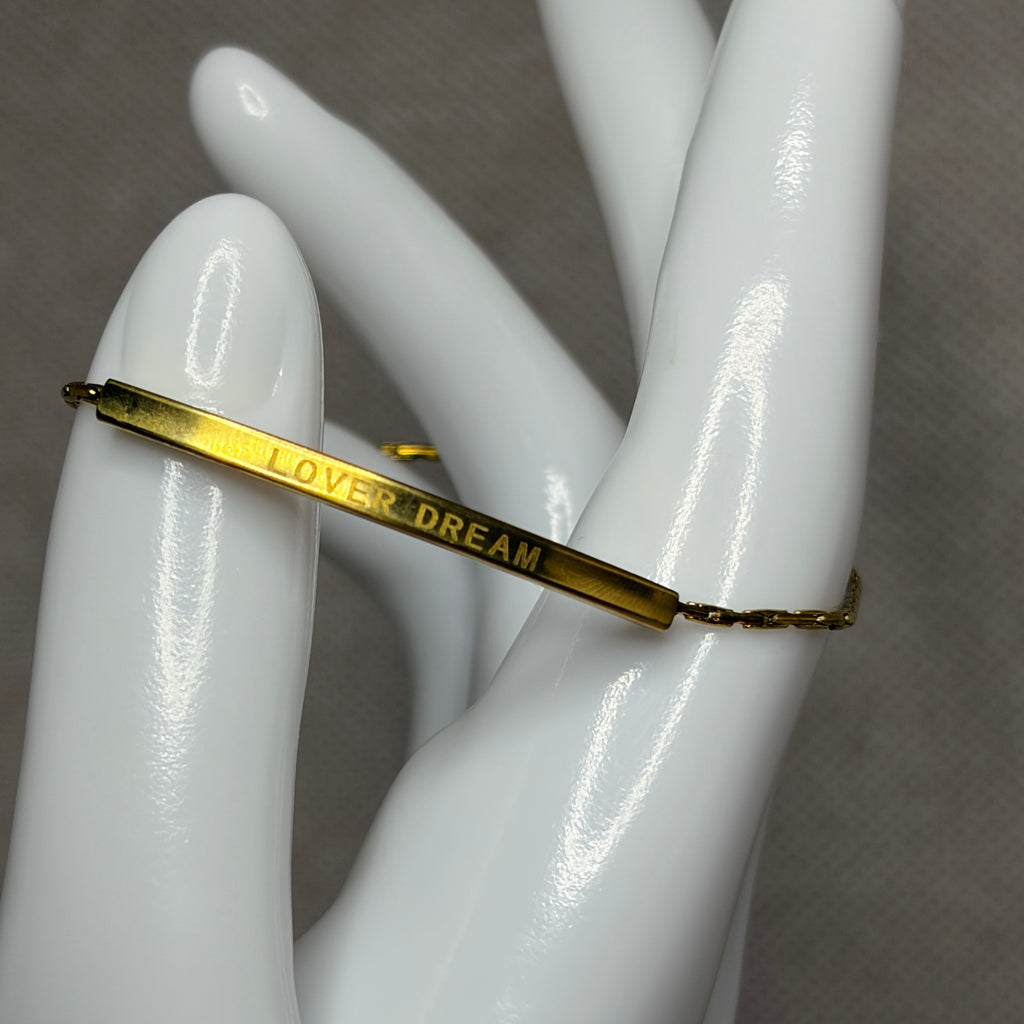 Pulsera con placa "Lover dream" ajustable