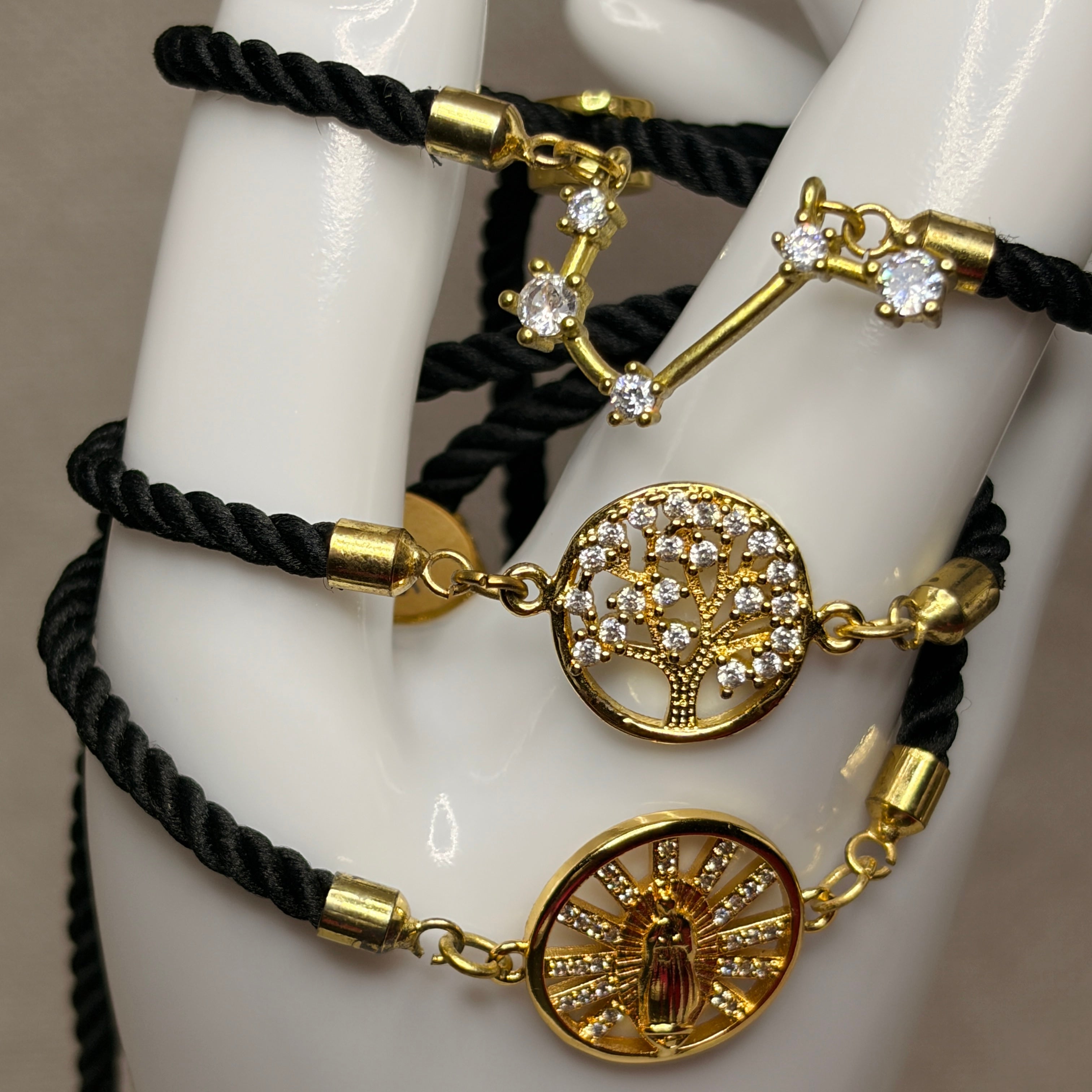 Pulsera cordón ajustable zirconia