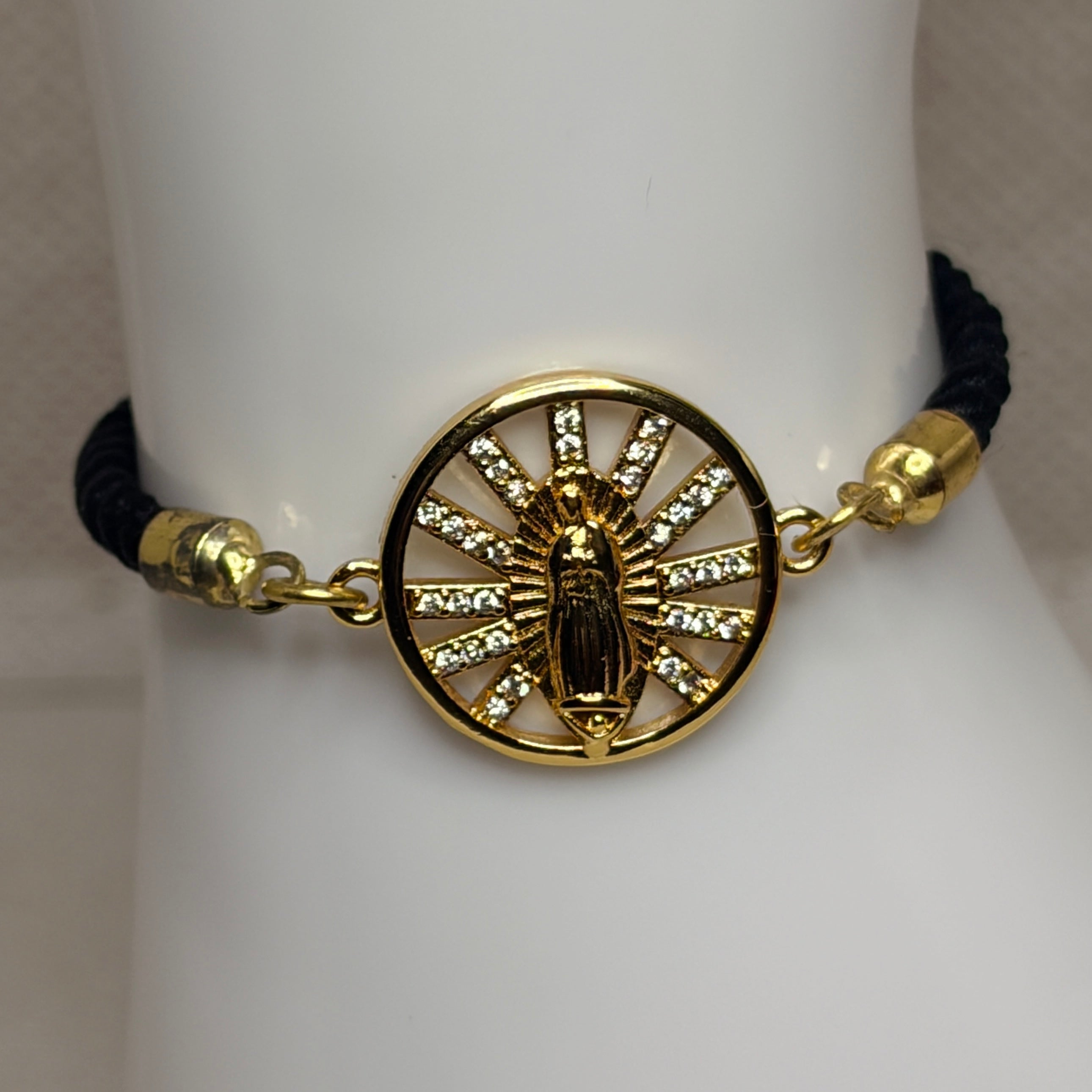 Pulsera cordón ajustable zirconia