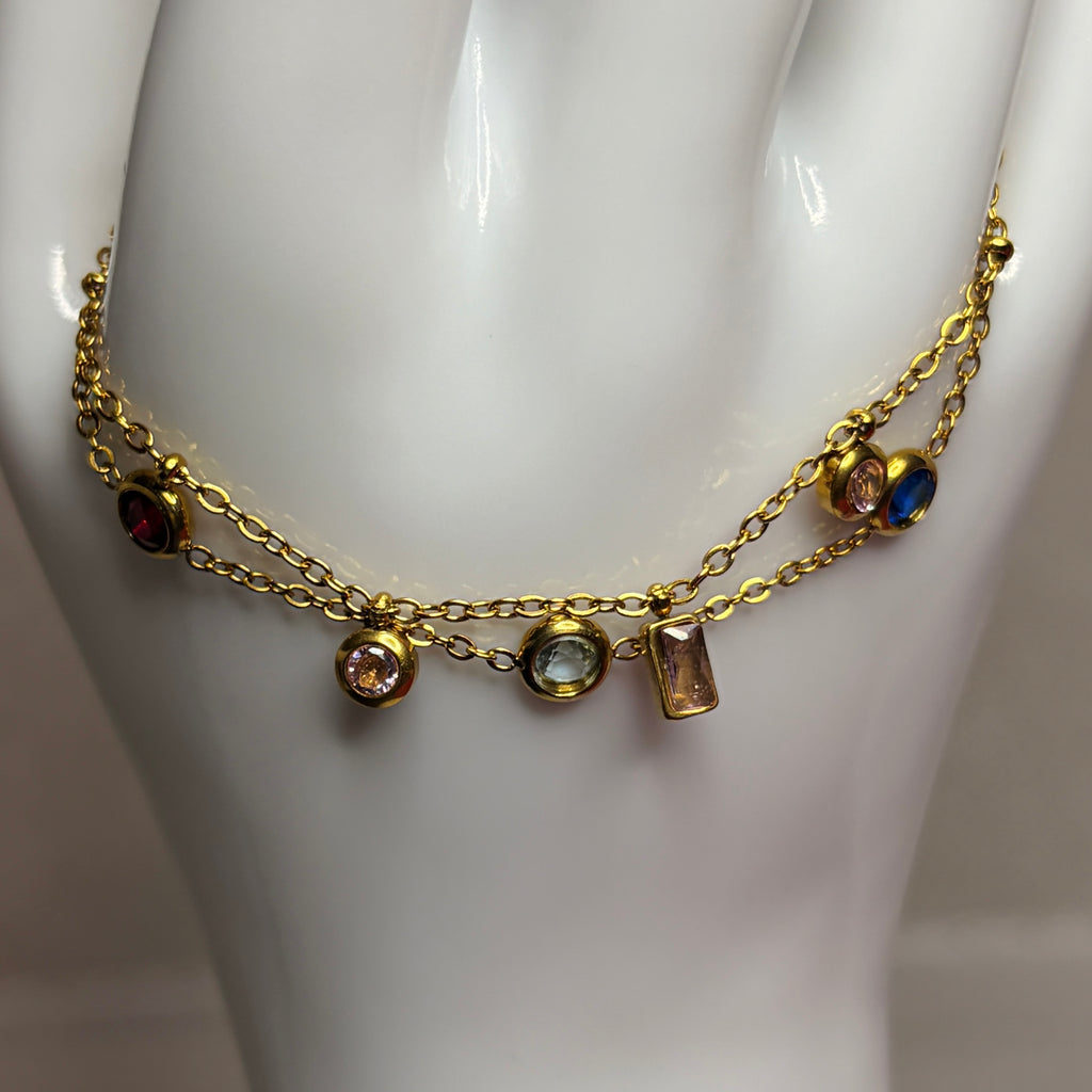 Pulsera con zirconias de color