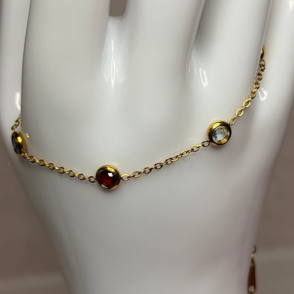 Pulsera con zirconias de color