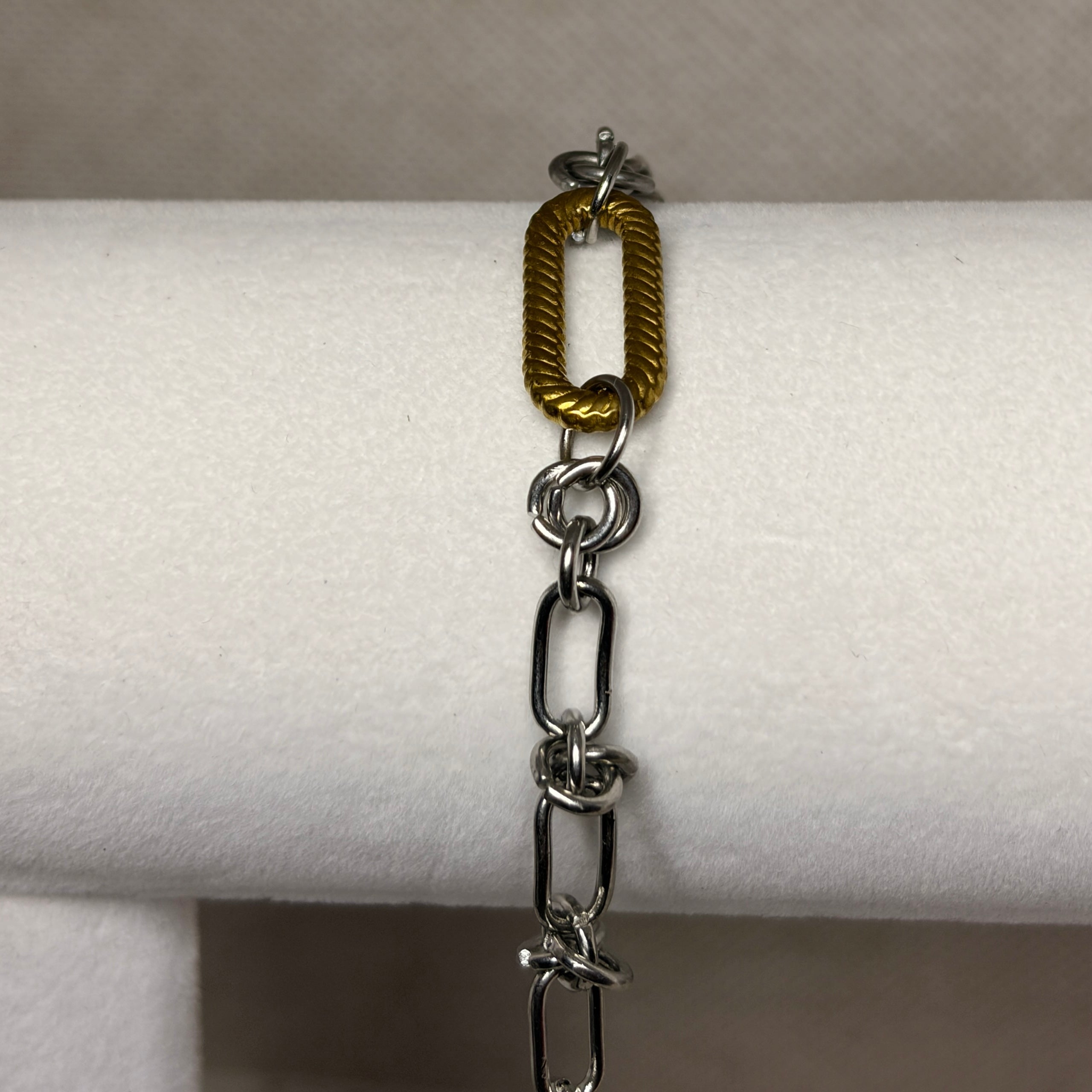 Pulsera cadena bicolor