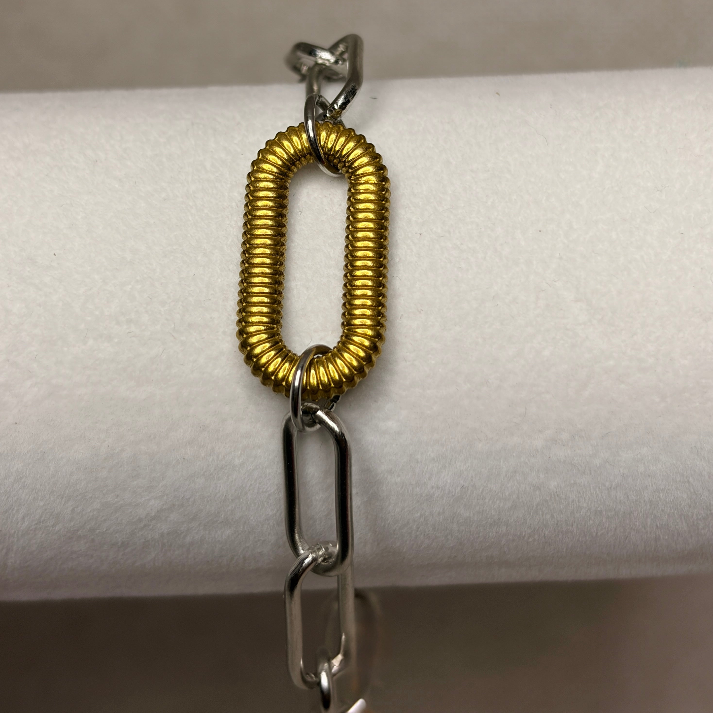Pulsera cadena bicolor